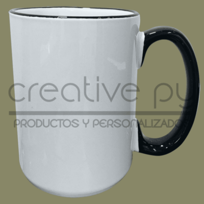 Taza Blanca c/ Alza Negro 15oz