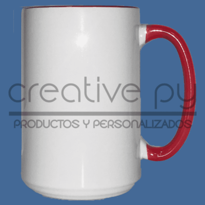 Taza Blanca c/ Alza Rojo 15oz