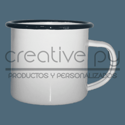 Taza Enlozada Borde Negro