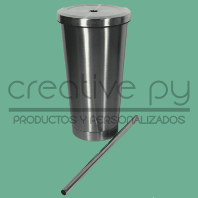 Vaso Starbuck Plateado c/ Pajita