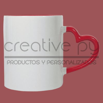 Taza Blanca c/ Alza Corazón Rojo