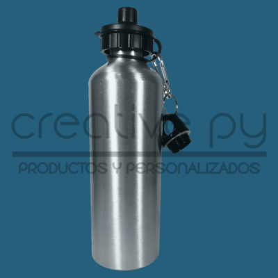 Botella Plateado Doble Tapa