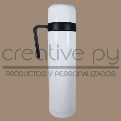 Termo Térmico Blanco Manija Negro